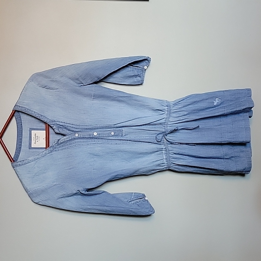 Abercrombie & Fitch XS Women's Chambray Drop Waist Mini Dress